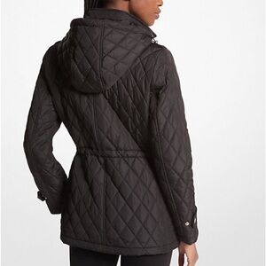 Michael Kors Quilted Hooded Black Jacket